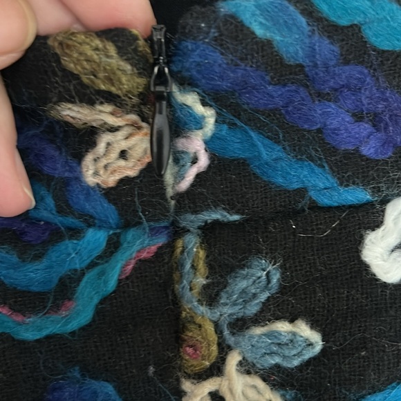 ZARA BASIC - embroidered knit mini skirt straight floral multicolor size medium - Picture 4 of 6